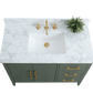 Vanity Art VA9042-VG 42 Inch Single Sink Bathroom Vanity in Vintage Green with Marble Countertop - Vanity Art VA9042-VG