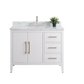 Vanity Art VA9042-W 42 Inch Single Sink Bathroom Vanity in White with Marble Countertop - Vanity Art VA9042-W