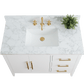 Vanity Art VA9042-W 42 Inch Single Sink Bathroom Vanity in White with Marble Countertop - Vanity Art VA9042-W