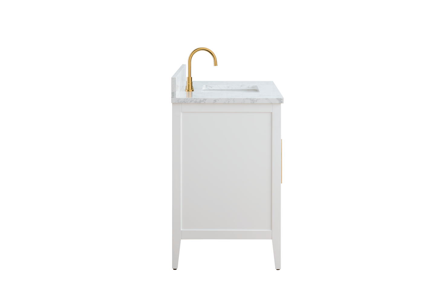 Vanity Art VA9042-W 42 Inch Single Sink Bathroom Vanity in White with Marble Countertop - Vanity Art VA9042-W