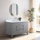 Vanity Art VA9048-G 48 Inch Single Sink Bathroom Vanity in Cashmere Gray with Marble Countertop - Vanity Art VA9048-G