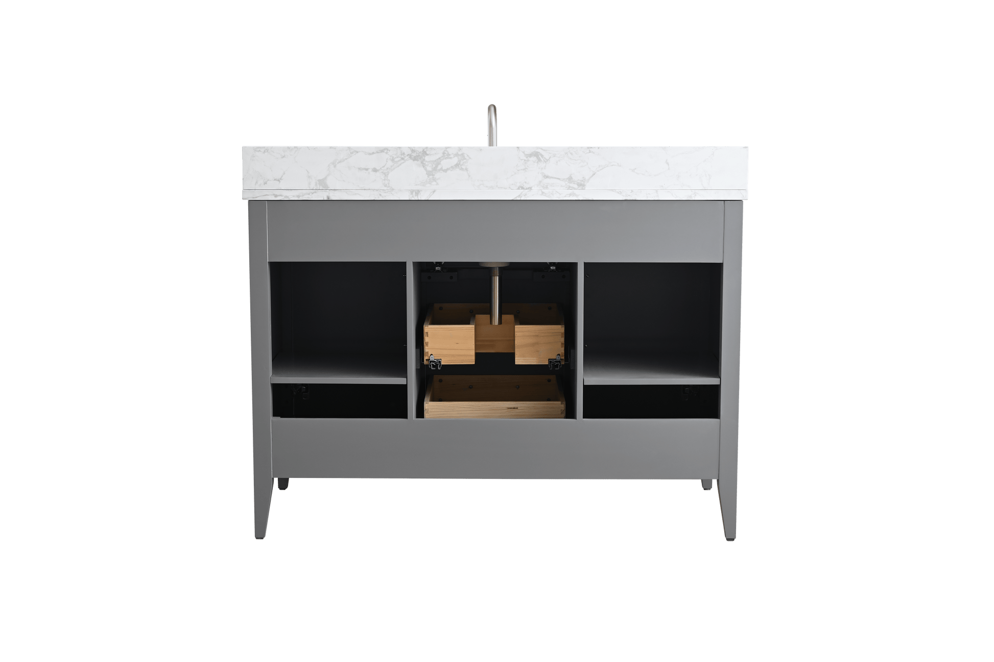 Vanity Art VA9048-G 48 Inch Single Sink Bathroom Vanity in Cashmere Gray with Marble Countertop - Vanity Art VA9048-G