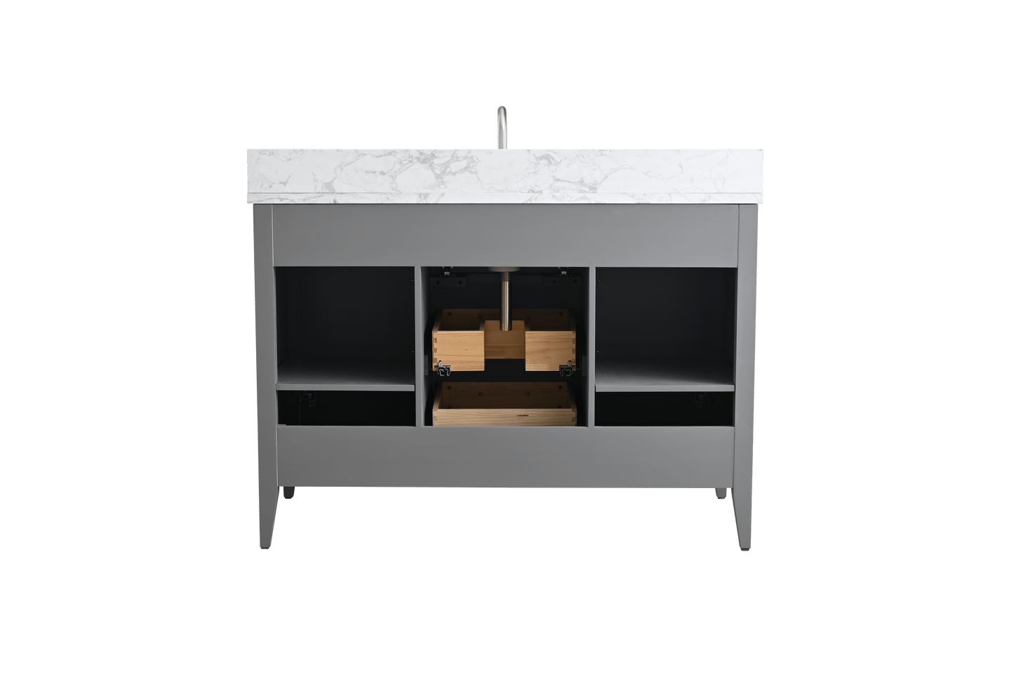 Vanity Art VA9048-G 48 Inch Single Sink Bathroom Vanity in Cashmere Gray with Marble Countertop - Vanity Art VA9048-G