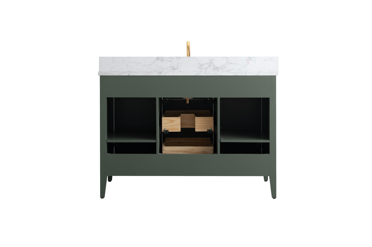 Vanity Art VA9048-VG 48 Inch Single Sink Bathroom Vanity in Vintage Green with Marble Countertop - Vanity Art VA9048-VG