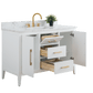 Vanity Art VA9048-W 48 Inch Single Sink Bathroom Vanity in White with Marble Countertop - Vanity Art VA9048-W