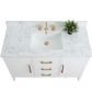 Vanity Art VA9048-W 48 Inch Single Sink Bathroom Vanity in White with Marble Countertop - Vanity Art VA9048-W