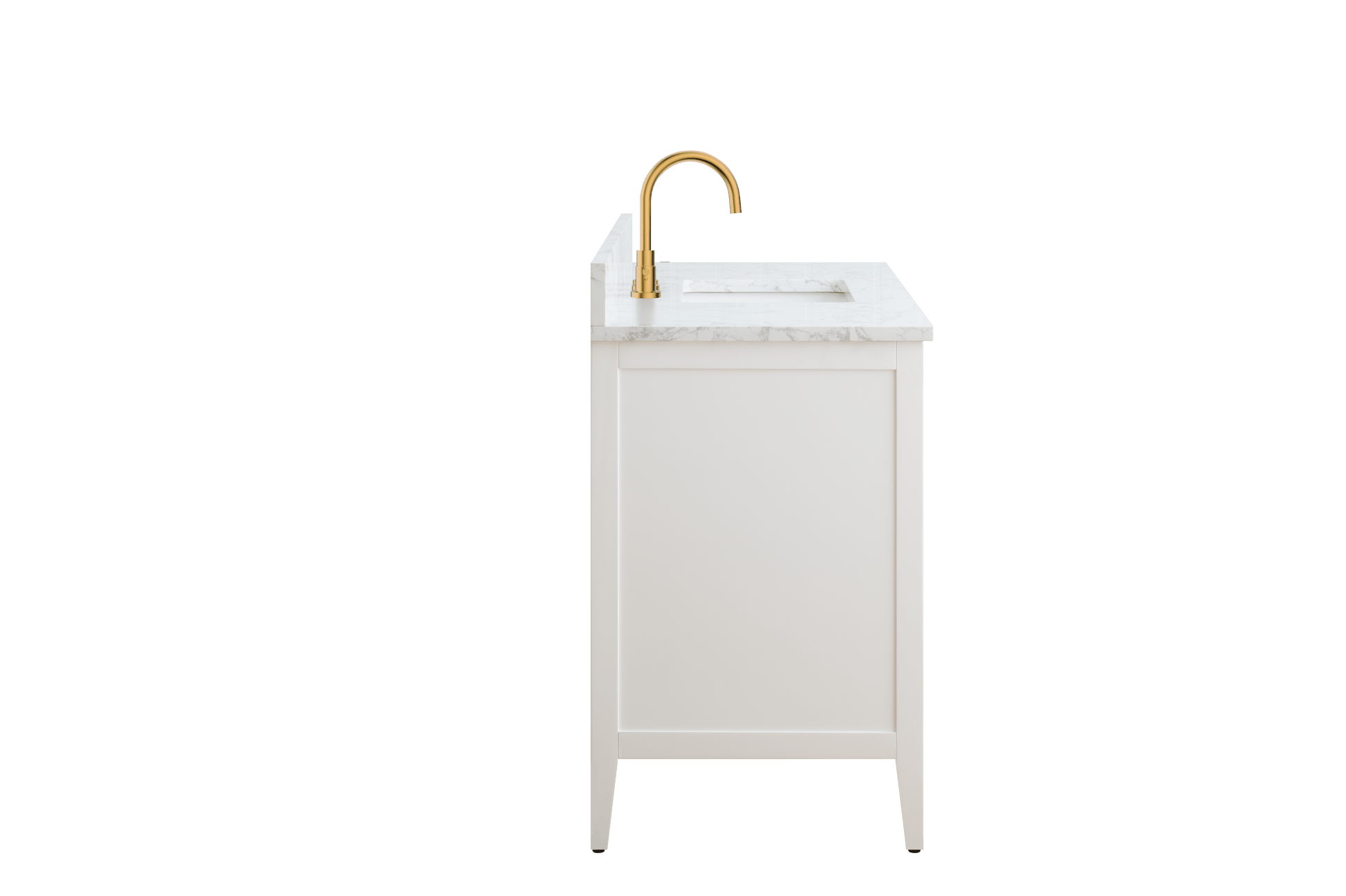 Vanity Art VA9048-W 48 Inch Single Sink Bathroom Vanity in White with Marble Countertop - Vanity Art VA9048-W