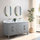 Vanity Art VA9060-DG 60 Inch Double Sink Bathroom Vanity in Cashmere Gray with Marble Countertop - Vanity Art VA9060-DG