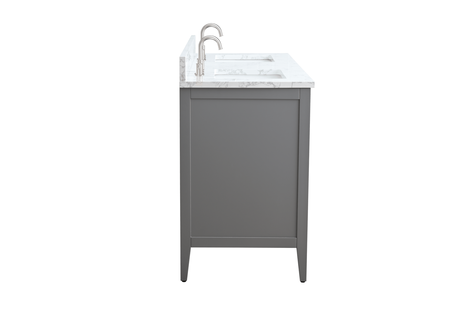 Vanity Art VA9060-DG 60 Inch Double Sink Bathroom Vanity in Cashmere Gray with Marble Countertop - Vanity Art VA9060-DG