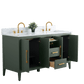Vanity Art VA9060-DVG 60 Inch Double Sink Bathroom Vanity in Vintage Green with Marble Countertop - Vanity Art VA9060-DVG