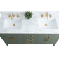 Vanity Art VA9060-DVG 60 Inch Double Sink Bathroom Vanity in Vintage Green with Marble Countertop - Vanity Art VA9060-DVG