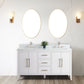 Vanity Art VA9060-DW 60 Inch Double Sink Bathroom Vanity in White with Marble Countertop - Vanity Art VA9060-DW