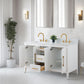 Vanity Art VA9060-DW 60 Inch Double Sink Bathroom Vanity in White with Marble Countertop - Vanity Art VA9060-DW