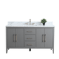 Vanity Art VA9060-SG 60 Inch Single Sink Bathroom Vanity in Cashmere Gray with Marble Countertop - Vanity Art VA9060-SG