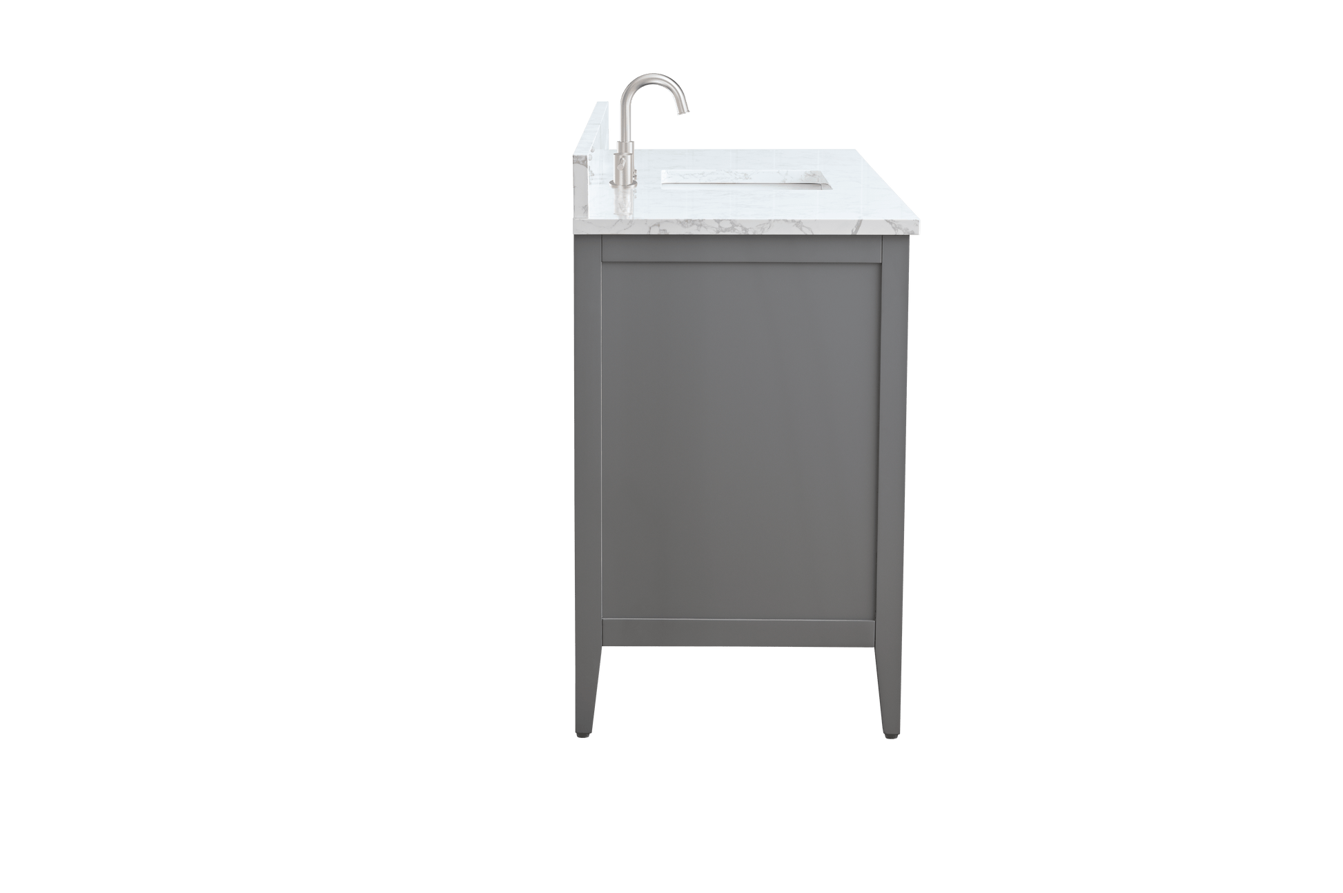 Vanity Art VA9060-SG 60 Inch Single Sink Bathroom Vanity in Cashmere Gray with Marble Countertop - Vanity Art VA9060-SG