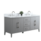 Vanity Art VA9072-DG 72 Inch Double Sink Bathroom Vanity in Cashmere Gray with Marble Countertop - Vanity Art VA9072-DG