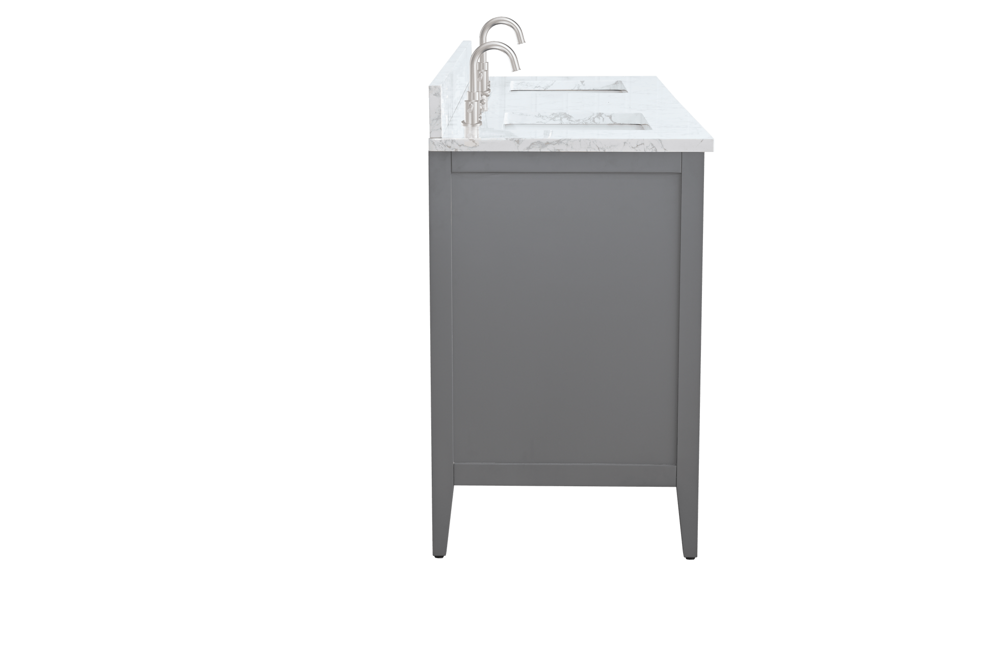 Vanity Art VA9072-DG 72 Inch Double Sink Bathroom Vanity in Cashmere Gray with Marble Countertop - Vanity Art VA9072-DG