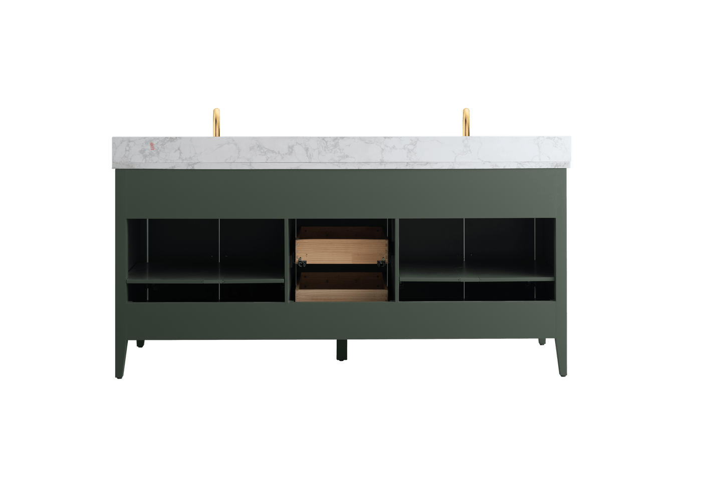 Vanity Art VA9072-DVG 72 Inch Double Sink Bathroom Vanity in Vintage Green with Marble Countertop - Vanity Art VA9072-DVG