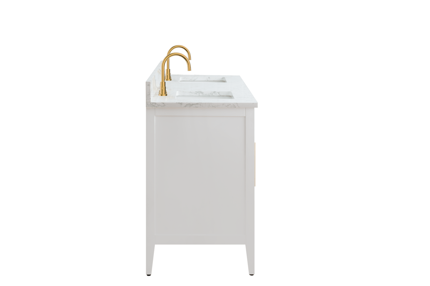 Vanity Art VA9072-DW 72 Inch Double Sink Bathroom Vanity in White with Marble Countertop - Vanity Art VA9072-DW