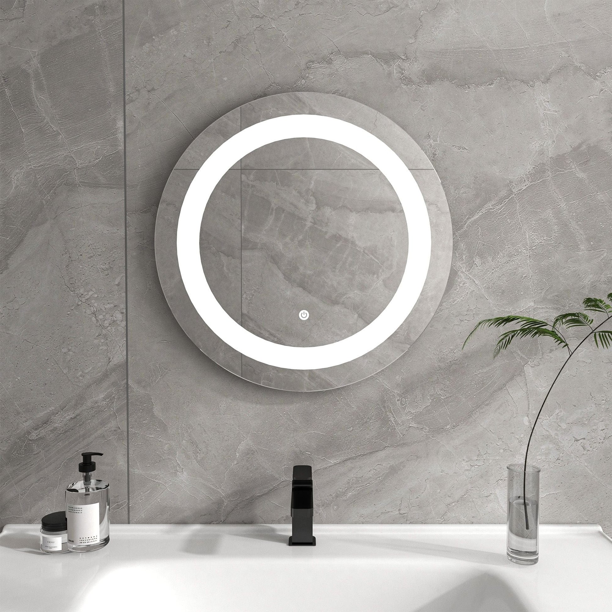 Vanity Art VAR16 Round 23.5 Inch LED Bathroom Mirror with Touch Sensor - Vanity Art VAR16