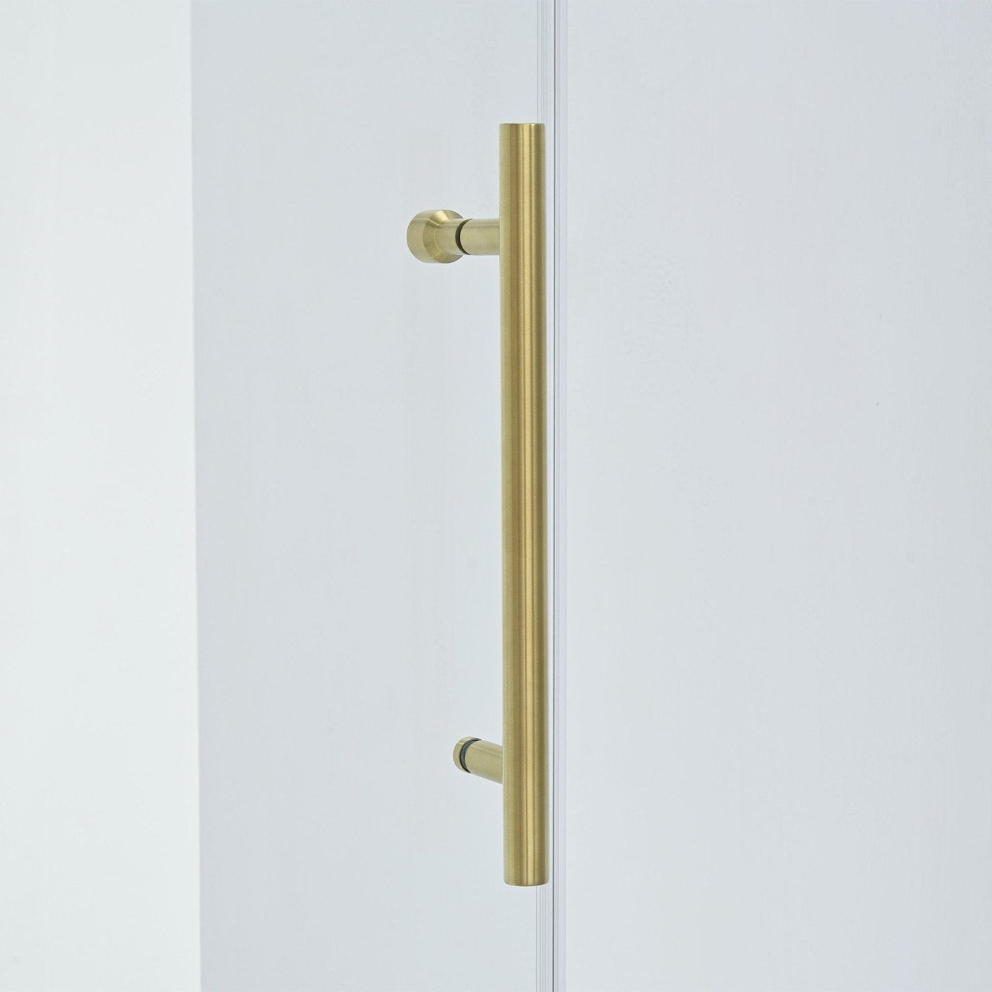 Vanity Art VASSD6076BNG Vanity Art Brushed Gold 60 Inch x 76 Inch Frameless Bypass Single-Sliding Shower Door with Explosion-Proof Clear Glass - VASSD6076BNG