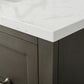 36 Inch Single Sink Bathroom Vanity in Gray with Marble Countertop & Backsplash - Vanity Art VA5036-SG