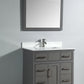 36 Inch Single Sink Bathroom Vanity in Gray with White Marble Countertop - Vanity Art VA1036G