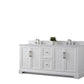 72 Inch Double Sink Bathroom Vanity in White with Marble Countertop & Backsplash - Vanity Art VA5072-DW