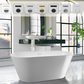 54 Inch Freestanding White Acrylic Bathtub with Overflow And Pop-Up Drain - Vanity Art VA6815-NXSW-PC