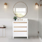 30 Inch Single Sink Bathroom Vanity in White with Marble Countertop - Vanity Art VA8030-W