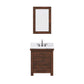 Water Creation AB30CW03RS-A24000000 ABERDEEN 30"W x 34"H Sierra Rustic Single-Sink Vanity with Carrara White Marble Countertop + Mirror (A)