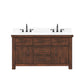 Water Creation AB60CW03RS-000000000 ABERDEEN 60"W x 34"H Sierra Rustic Double-Sink Vanity with Carrara White Marble Countertop (Vanity Only)