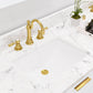 Water Creation BR72CW06PW-R21TL1206 BRISTOL 72"W x 34"H Pure White Double-Sink Vanity with Carrara White Marble Countertop + Satin Gold Hook Faucets and Rectangular Mirrors (S)