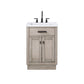 Water Creation CH24CW03GK-000000000 CHESTNUT 24"W x 34.2"H Gray Oak Single-Sink Vanity with Carrara White Marble Countertop (Vanity Only)