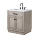 Water Creation CH30CW03GK-000000000 CHESTNUT 30"W x 34.2"H Gray Oak Single-Sink Vanity with Carrara White Marble Countertop (Vanity Only)