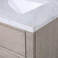 Water Creation CH30CW03GK-000000000 CHESTNUT 30"W x 34.2"H Gray Oak Single-Sink Vanity with Carrara White Marble Countertop (Vanity Only)