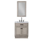 Water Creation CH30CW03GK-R21000000 CHESTNUT 30"W x 34.2"H Gray Oak Single-Sink Vanity with Carrara White Marble Countertop + Mirror