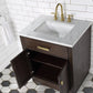 Water Creation CH30CW06BK-000000000 CHESTNUT 30"W x 34.2"H Brown Oak Single-Sink Vanity with Carrara White Marble Countertop (Vanity Only)