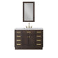 Water Creation CH48CW06BK-R21000000 CHESTNUT 48"W x 34.2"H Brown Oak Single-Sink Vanity with Carrara White Marble Countertop + Mirror