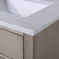 Water Creation CH60CW03GK-R21BL1403 CHESTNUT 60"W x 34.2"H Gray Oak Double-Sink Vanity with Carrara White Marble Countertop + Faucets & Mirrors