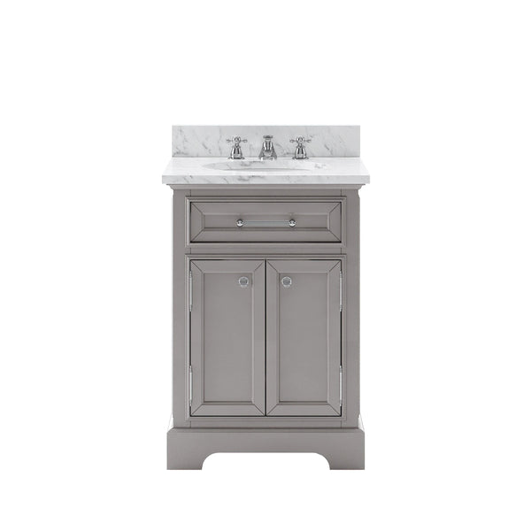 Water Creation DE24CW01CG-000000000 DERBY 24W x 34H Cashmere Gray Single-Sink Vanity with Carrara White Marble Countertop (Vanity Only)