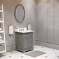 Water Creation DE24CW01CG-O21000000 DERBY 24"W x 34"H Cashmere Gray Single-Sink Vanity with Carrara White Marble Countertop + Mirror