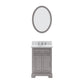 Water Creation DE24CW01CG-O21BX0901 DERBY 24"W x 34"H Cashmere Gray Single-Sink Vanity with Carrara White Marble Countertop + Faucet & Mirror