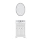 Water Creation DE24CW01PW-O21000000 DERBY 24"W x 34"H Pure White Single-Sink Vanity with Carrara White Marble Countertop + Mirror