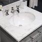 Water Creation DE30CW01CG-O24000000 DERBY 30"W x 34"H Cashmere Gray Single-Sink Vanity with Carrara White Marble Countertop + Mirror