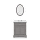 Water Creation DE30CW01CG-O24BX0901 DERBY 30"W x 34"H Cashmere Gray Single-Sink Vanity with Carrara White Marble Countertop + Faucet & Mirror