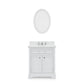 Water Creation DE30CW01PW-O24BX0901 DERBY 30"W x 34"H Pure White Single-Sink Vanity with Carrara White Marble Countertop + Faucet & Mirror