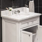 Water Creation DE30CW01PW-O24BX0901 DERBY 30"W x 34"H Pure White Single-Sink Vanity with Carrara White Marble Countertop + Faucet & Mirror