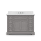 Water Creation DE48CW01CG-000000000 DERBY 48"W x 34"H Cashmere Gray Single-Sink Vanity with Carrara White Marble Countertop (Vanity Only)