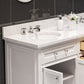 Water Creation DE60CW01PW-O21000000 DERBY 60"W x 34"H Pure White Double-Sink Vanity with Carrara White Marble Countertop + Mirrors